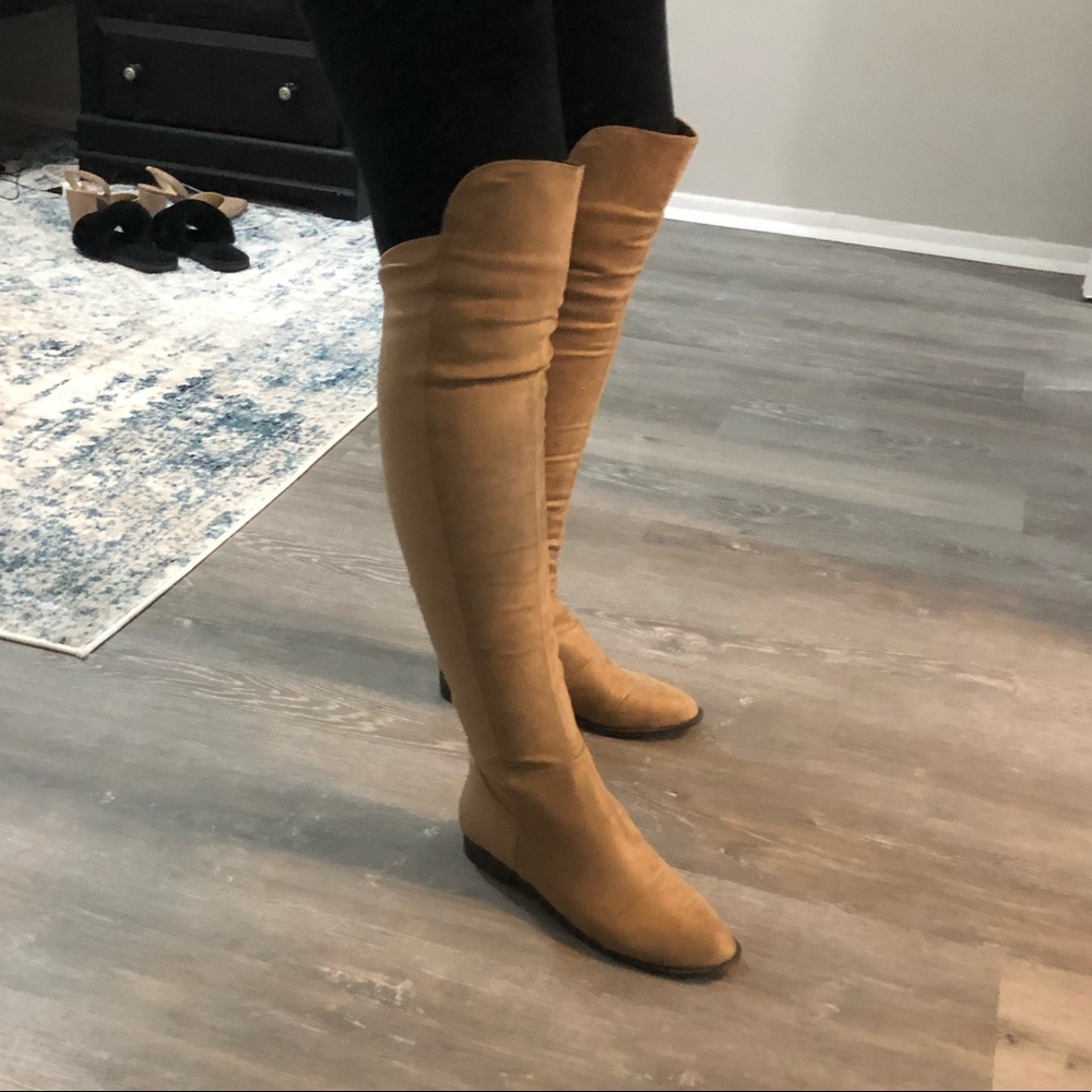 Over the knee tan boots size 9